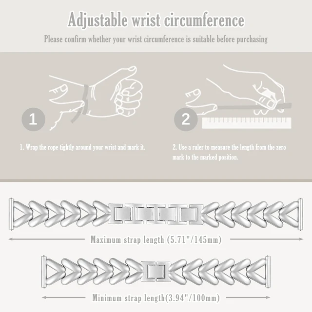 Alt view image 5 of 7 - 14mm Metal Watch Band for Garmin Lily 2/Lily 2 Active Starlight Elegant, Slim, Stylish, Metal Chain Bracelet Replacement Strap for Garmin Lily 2 Classic/Lily 2 Sport