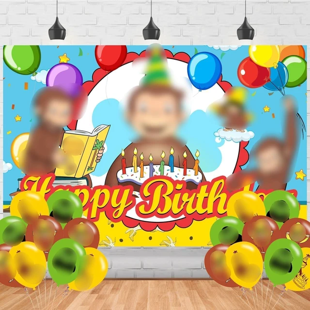 Main image of George of Curious Birthday Party Backdrop,George of Curious Party Decoration, George of Curious Birthday Banner Shoot Photo Backgrounds Props for Boys and Girls Party 5x3ft