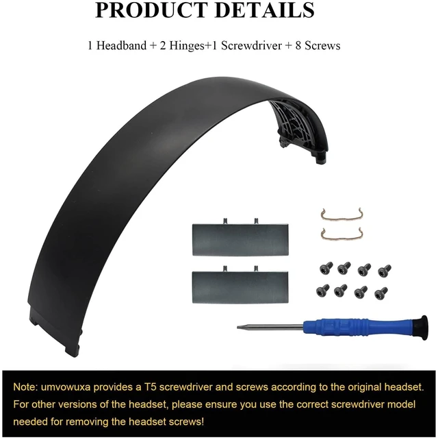 Alt view image 5 of 7 - 2 Sets Studio Pro Headband Replacement Parts & Replacement Hinge Compatible with Beats Studio Pro and Studio 3 Headphones, Studio Pro Replacement Headband Metal Repair Parts (Black)