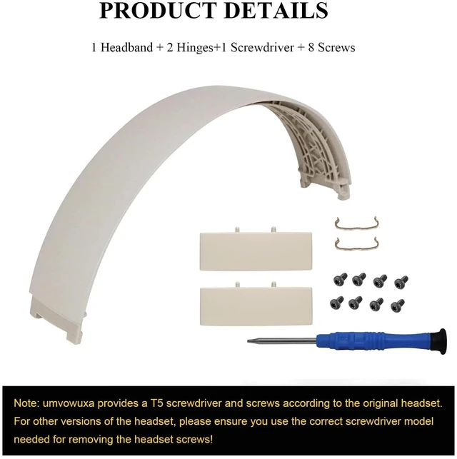 Alt view image 6 of 7 - 2 Sets Studio Pro Headband Replacement Parts & Replacement Hinge Compatible with Beats Studio Pro and Studio 3 Headphones, Studio Pro Replacement Headband Metal Repair Parts (Sandstone)