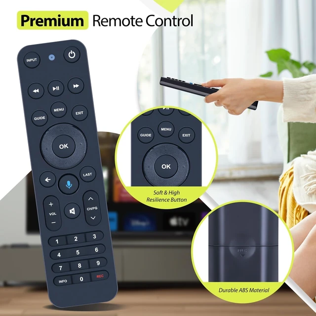Alt view image 4 of 6 - Voice Replacement Remote Control for Verizon FiOS TV All in One, Compatible with MG3-R32140B & VRC4100 BLE