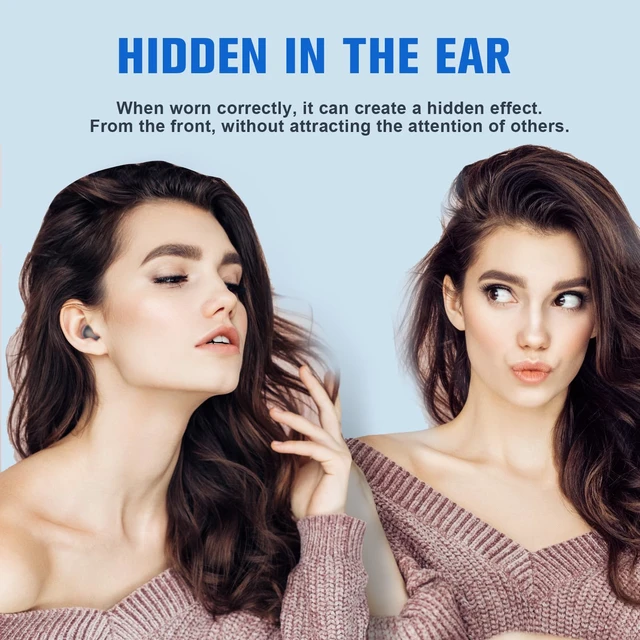 Alt view image 3 of 7 - Invisible Smallest Mini Earbuds Wireless Bluetooth Ear Buds for Small Ears Canals, Discreet Low Profile Spy Earpiece Wireless Tiny Micro Hidden Earbuds with Microphone Small Headphones for Work-Beige