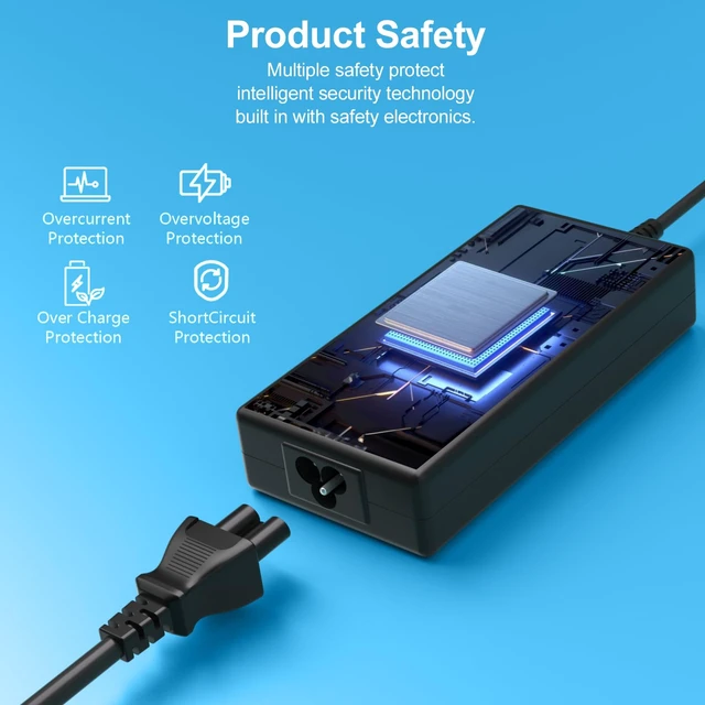 Alt view image 5 of 7 - 90W AC Adapter Compatible with HP All-in-One Desktop Power Supply for ProDesk 260 400 600 405 G1-G6, for EliteDesk 705 800 805 G1-G6, for HP Pavilion Computer 18'' 19'' 20" 21" 22'' 24" 27"