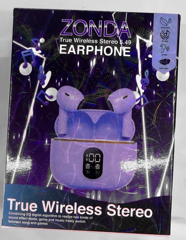 Alt view image 7 of 7 - Wireless Bluetooth 5.3 Earbuds with Charging Case, LED Battery Display, 40H Playtime,IPX7 Waterproof,Touch Control,Built-in Mic,Stereo Bass Earbuds for iPhone, Android & Tablets (Purple)