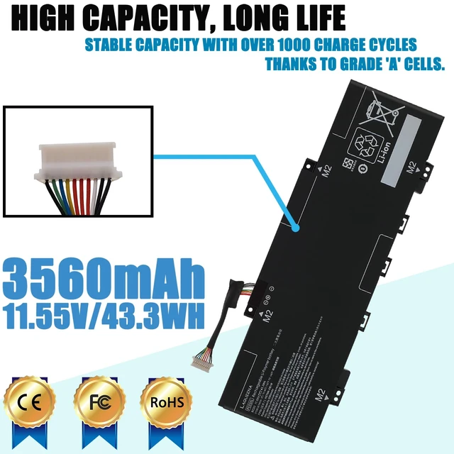 Alt view image 2 of 7 - PC03XL 43.3Wh Laptop Battery Compatible with HP Pavilion x360 14 Convertible PC 14-DY 14-CD 14-DH 14-DW 14-BA 15-ER Series PC03043XL M24648-005 HSTNN-OB1W M24421-AC1 M24421-271 TPN-DB0E