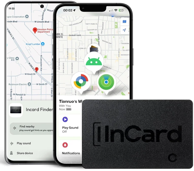 Main image of Incard Wallet Tracker Card,Certified by Apple Find My & Gooles Find Hub Bluetooth Tracker, 1.7mm Wallet Finder, IP68 Waterproof Smart Card,5 Years Battery Life Item Finder for Passport-1PCS