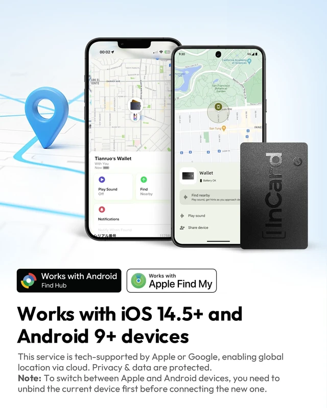 Alt view image 4 of 7 - Incard Wallet Tracker Card,Certified by Apple Find My & Gooles Find Hub Bluetooth Tracker, 1.7mm Wallet Finder, IP68 Waterproof Smart Card,5 Years Battery Life Item Finder for Passport-1PCS