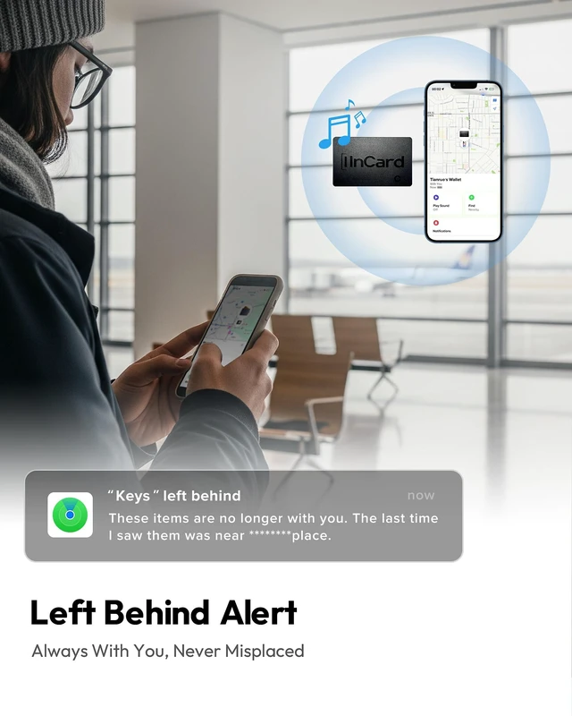 Alt view image 6 of 7 - Incard Wallet Tracker Card,Certified by Apple Find My & Gooles Find Hub Bluetooth Tracker, 1.7mm Wallet Finder, IP68 Waterproof Smart Card,5 Years Battery Life Item Finder for Passport-1PCS