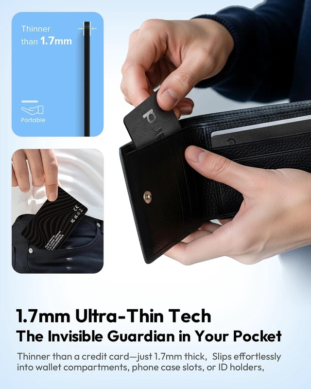 Alt view image 7 of 7 - Incard Wallet Tracker Card,Certified by Apple Find My & Gooles Find Hub Bluetooth Tracker, 1.7mm Wallet Finder, IP68 Waterproof Smart Card,5 Years Battery Life Item Finder for Passport-1PCS