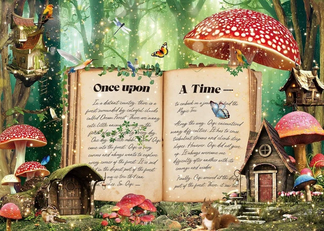 Alt view image 2 of 7 - Enchanted Forest Wonderland Backdrop Fairy Tale Books Once Upon A Time Magic Mushroom Photography Background World Book Day for Girls Women Birthday Party Baby Shower Photo Props (8x6FT)