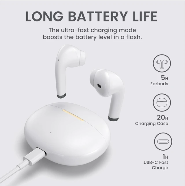 Alt view image 5 of 7 - Wireless Earbuds for Samsung Galaxy Ultra Comfort Bluetooth 5.4 Headphones Mini Semi in Ear Buds for iPhone, High-Fidelity Stereo Workout in Ear Earphones, IPX7 Waterproof, 4 ENC Mics for Clear Calls