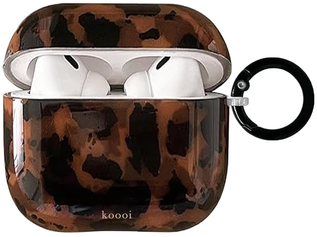 Main image of Compatible for AirPods 4th Generation Case (2024), Retro Amber Tortoise Leopard Aesthetic Pattern Design with Keychain for Girls Woman, Trendy Retro Shockproof Cover for AirPods 4th Case Cover