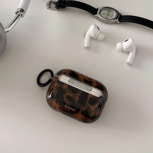 Alt view image 6 of 7 - Compatible for AirPods 4th Generation Case (2024), Retro Amber Tortoise Leopard Aesthetic Pattern Design with Keychain for Girls Woman, Trendy Retro Shockproof Cover for AirPods 4th Case Cover