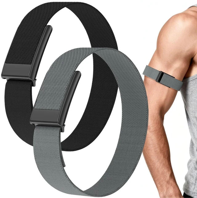 Main image of Nylon Straps Compatible for Whoop 5.0 Bicep Bands Peak/MG Life/One 2-Pack Breathable Sport Elastic 5.0 Ankle/Arm Bands Fitness Training, Adjustable Replacement Strap Men Women, Not for Gen 4