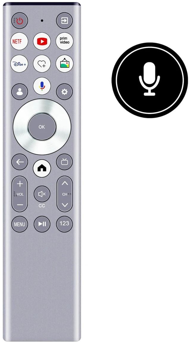 Alt view image 2 of 6 - ERF6G80H Voice Replacement Remote Control Applicable for Hisense TV QLED 4K S7N CanvasTV Series Dolby Vision HDR Smart TV 55S7N 65S7N 75S7N 85S7N