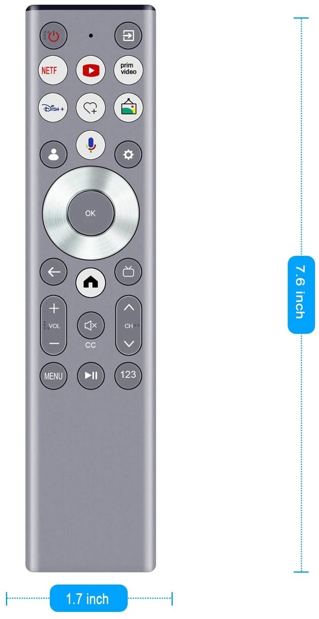Alt view image 5 of 6 - ERF6G80H Voice Replacement Remote Control Applicable for Hisense TV QLED 4K S7N CanvasTV Series Dolby Vision HDR Smart TV 55S7N 65S7N 75S7N 85S7N