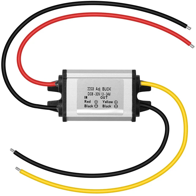 Main image of DC-DC Buck Converter 12/24V to 3-24V 3A 20W Step-Down Voltage Regulator Input 8-32V, Adapter, Power Supply & Transformer for Robotics, Motor, Automotive and Light Strips