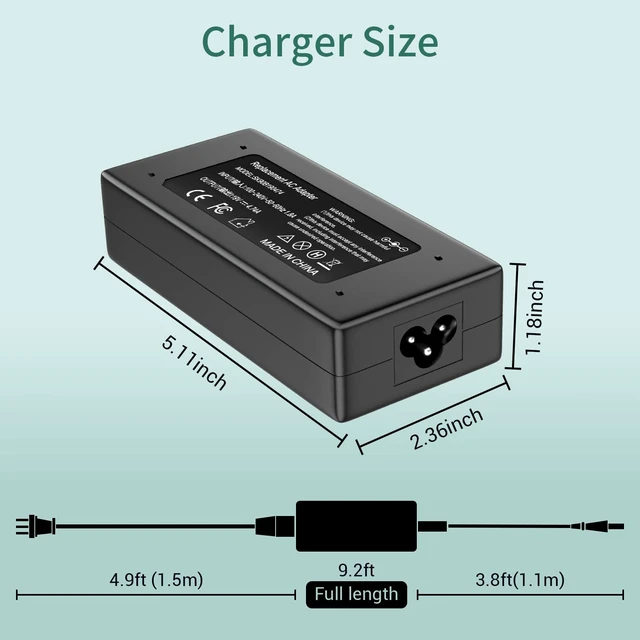 Alt view image 6 of 7 - 90W AC Adapter Charger Replacement for HP All-in-One Desktop 18" 19" 20" 21" 22" 23" 24" Laptop Probook 4530S 4540S 4535S 4525S 4545S 6450B 6460B 6465B 6470B Elitebook 8470P 8460P 8440P Power Cord