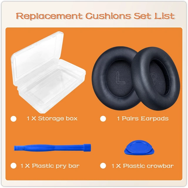 Alt view image 4 of 7 - Replacement Ear Pads for Anker Soundcore Life Q30 Headphones-Blue Earpads for Soundcore by Anker Q30/Q30i/Q35 Noise Cancelling Headphones, Ear Cushions Ear Covers Repair Parts