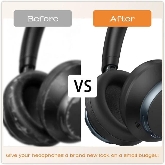 Alt view image 5 of 6 - Replacement Ear Pads for Anker Soundcore Life Q30 Headphones-Black Earpads for Soundcore by Anker Q30/Q30i/Q35 Noise Cancelling Headphones, Ear Cushions Ear Covers Repair Parts
