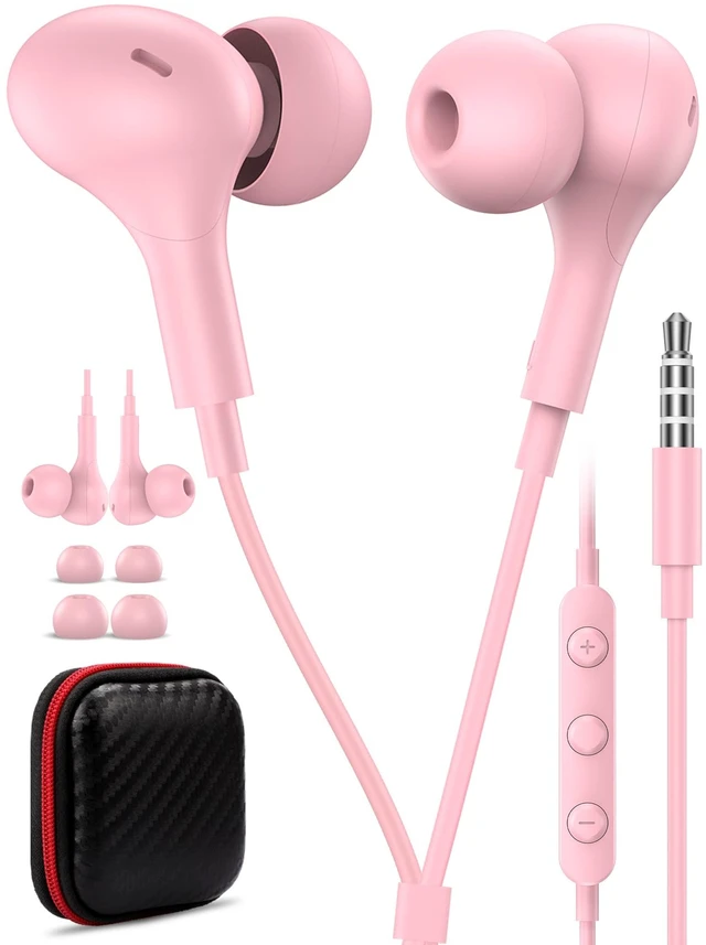 Main image of 3.5mm Wired Earbuds with Mic for MacBook/Chormebook PC,Magnetic In Ear Buds for Moto G Stylus Power Play Pure,Hifi School Kid Headphones,Noise Isolation Airplane Jack Earphones for Samsung A15 A14 A13