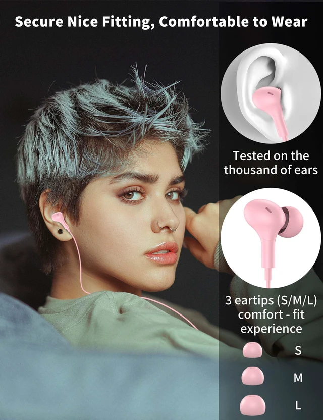 Alt view image 4 of 7 - 3.5mm Wired Earbuds with Mic for MacBook/Chormebook PC,Magnetic In Ear Buds for Moto G Stylus Power Play Pure,Hifi School Kid Headphones,Noise Isolation Airplane Jack Earphones for Samsung A15 A14 A13