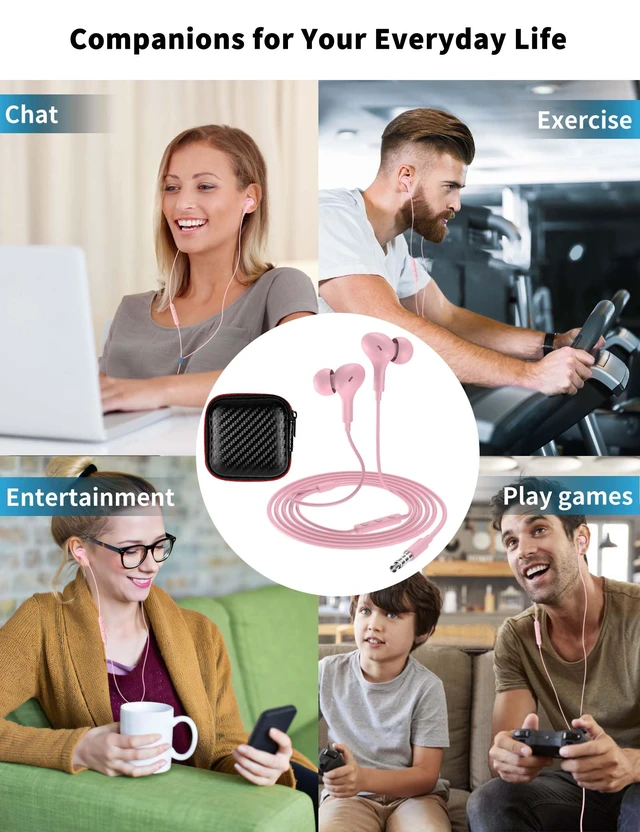Alt view image 6 of 7 - 3.5mm Wired Earbuds with Mic for MacBook/Chormebook PC,Magnetic In Ear Buds for Moto G Stylus Power Play Pure,Hifi School Kid Headphones,Noise Isolation Airplane Jack Earphones for Samsung A15 A14 A13