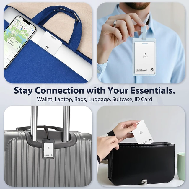 Alt view image 5 of 7 - MFi Slim Wallet Tracker, Apple Find My (iOS Only), White 2 Pack IP68 Waterproof, Left-Behind Alert, Track Wallet, Luggage & Passport, Unique SN, Share With 5, For Travelers & Forgetful