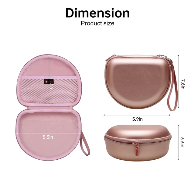 Alt view image 3 of 6 - Headphone Case Compatible with Beats Studio Pro/Solo 4 / Studio 3 / Solo 3 / Picun B8 / BERIBES/JLab JBuds Lux ANC Wireless Bluetooth Noise Cancelling Headphones (Rose Gold)