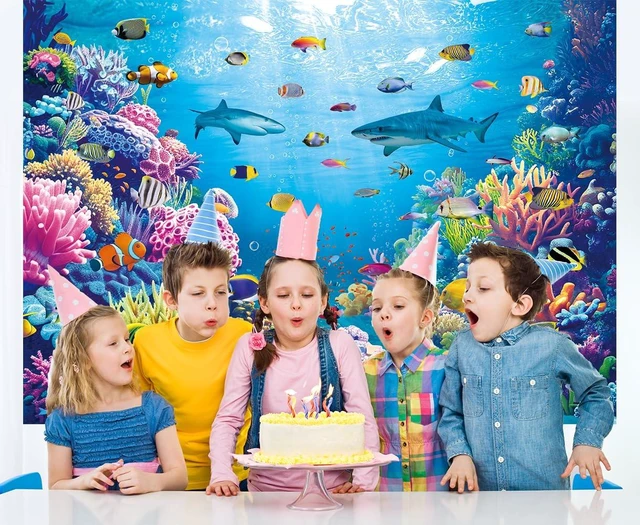 Alt view image 4 of 7 - Under The Sea Backdrop Ocean Underwater World Tropical Fish Coral Summer Photography Background Aquarium Theme Baby Shower Birthday Party Decorations Banner Photo Props (8x6FT)