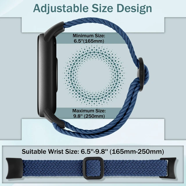 Alt view image 3 of 7 - Braided Bands Compatible with Xiaomi Smart Band 10 9 8 Straps for Women Men