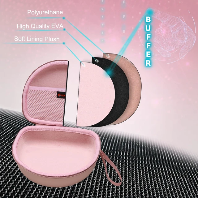 Alt view image 5 of 6 - Headphone Case Compatible with Beats Studio Pro/Solo 4 / Studio 3 / Solo 3 / Picun B8 / BERIBES/JLab JBuds Lux ANC Wireless Bluetooth Noise Cancelling Headphones (Rose Gold)