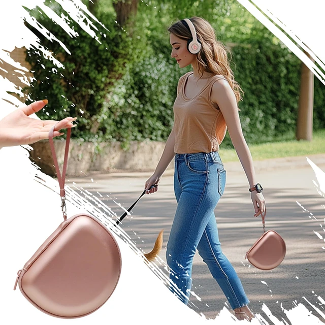 Alt view image 6 of 6 - Headphone Case Compatible with Beats Studio Pro/Solo 4 / Studio 3 / Solo 3 / Picun B8 / BERIBES/JLab JBuds Lux ANC Wireless Bluetooth Noise Cancelling Headphones (Rose Gold)
