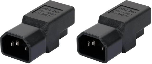 Main image of Adapter Nema 5-15r to C14, IEC C14 Male to NEMA 5-15R Power Converter Adaptor (Pack of 2)