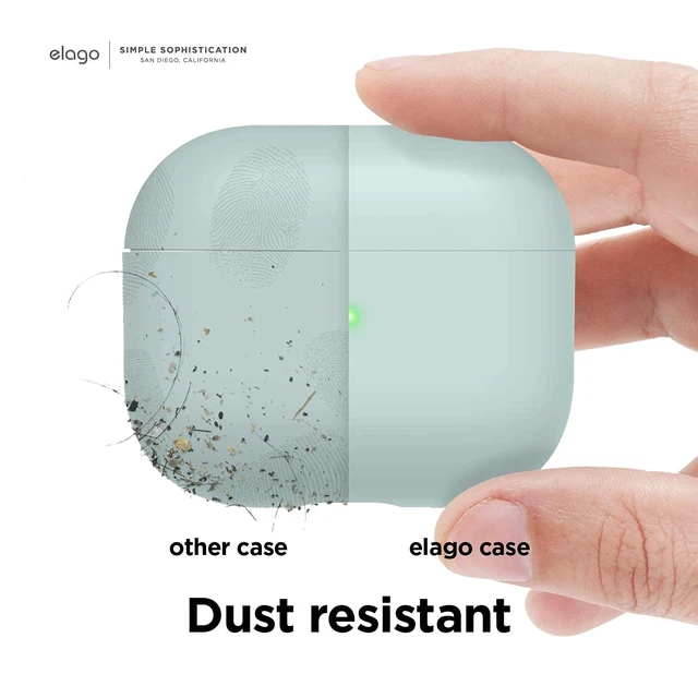 Alt view image 5 of 7 - Liquid Hybrid Case for AirPods 3 Triple Layer Protection, Wireless Charging, Shock Resistant, Easily Cleaned (Mint)