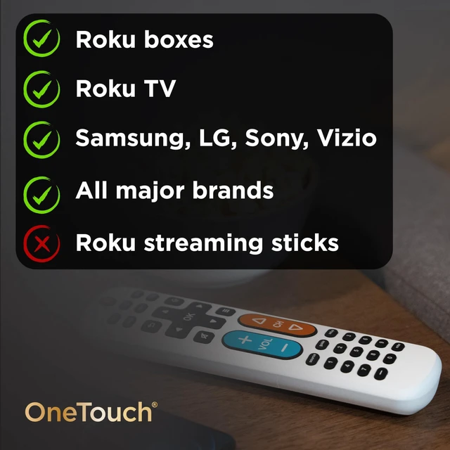 Alt view image 7 of 7 - BigEZ OneTouch Big Button Universal TV Remote, Easy to Use TV Remote for Seniors, Replacement Remote for Samsung, LG, Sony, Vizio, Roku TV, Streaming Players, Backlit Buttons, 2 Device
