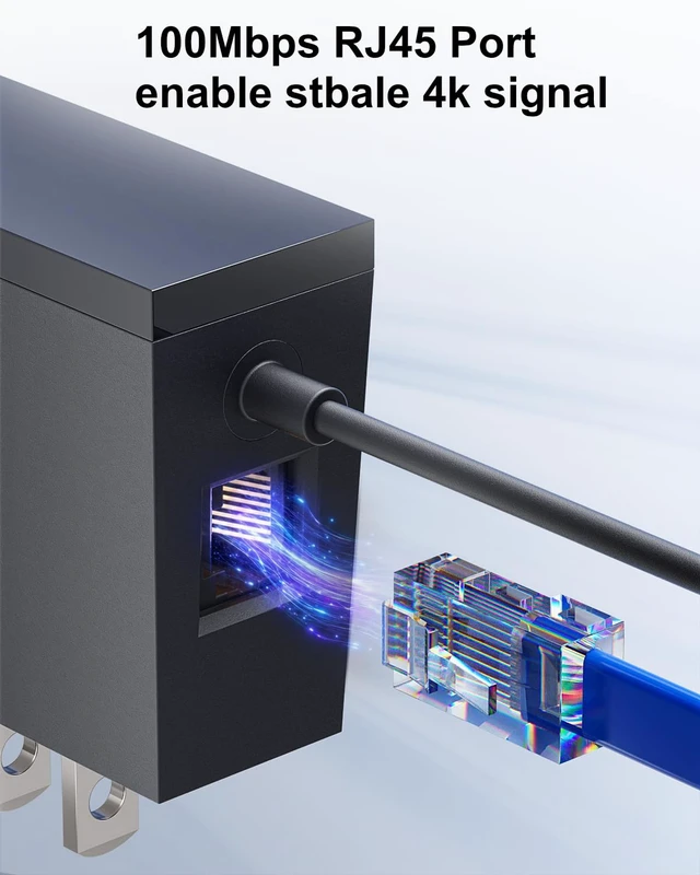 Alt view image 4 of 5 - Micro USB Port Fire Stick & Chromecast Ultra 4K Ethernet Power Adapter Original standard micro usb power adapter with 100Mbps RJ45 port by