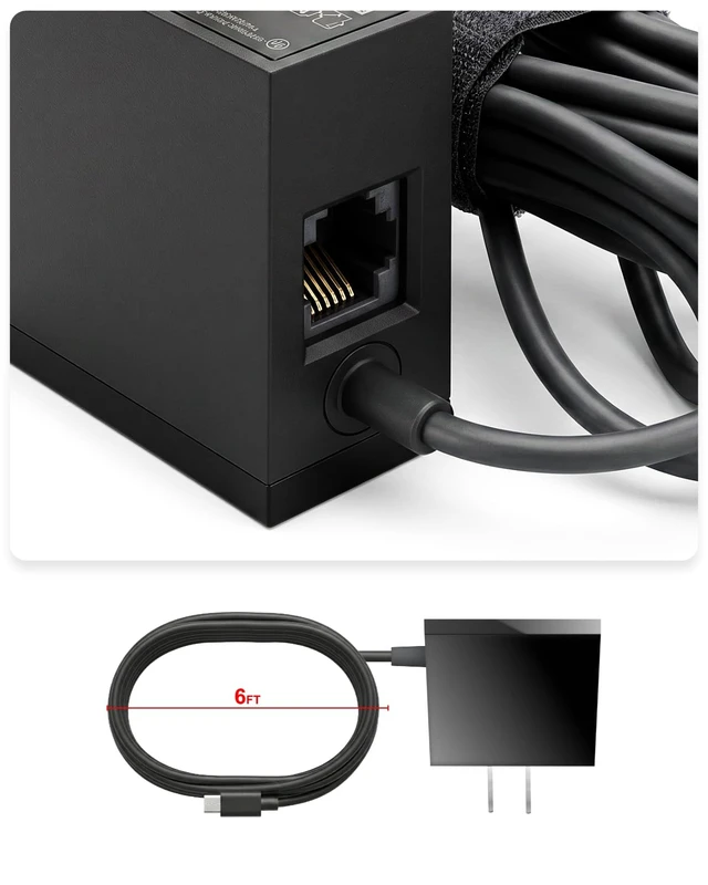 Alt view image 5 of 5 - Micro USB Port Fire Stick & Chromecast Ultra 4K Ethernet Power Adapter Original standard micro usb power adapter with 100Mbps RJ45 port by