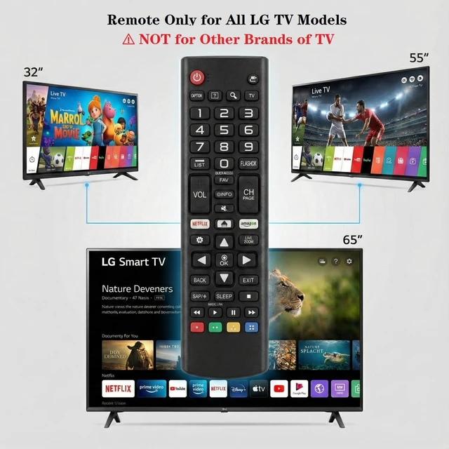 Alt view image 2 of 7 - Universal Remote Control for All LG TV Replacement for AKB75095307 (No Setup, Batteries Included) AKB75375604 AKB73715608 AKB74915305 AKB74475401 AKB74915304 AKB75095330 AKB74475433 49UJ6500