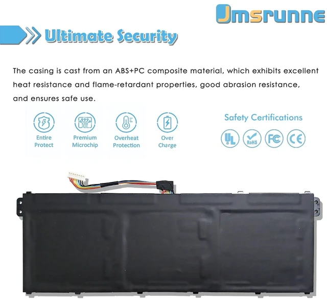 Alt view image 4 of 7 - AP18C8K Battery Replacement for Acer Chromebook 314 C933 Aspire 5 A515-56 A514-54G A514-54 Series Swift 3 SF314-57 SF314-42 TravelMate B1 B118-M P2 TMP215 Series