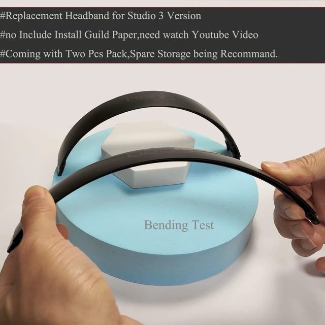 Alt view image 3 of 7 - (2pcs Pack) Studio 3 Head Band Replacement Accessories,Studio 3 Wireless Headphones Replacement Top Headband Parts with Repair Kit (-Matter Black)