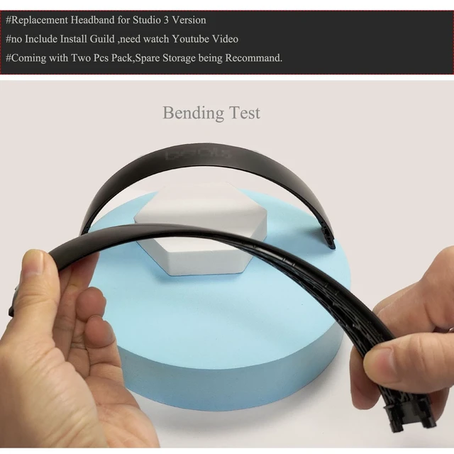 Alt view image 4 of 7 - (2pcs Pack) Studio 3 Head Band Replacement Accessories,Studio 3 Wireless Headphones Replacement Top Headband Parts with Repair Kit (-Matter Black)