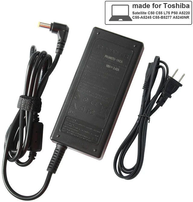 Alt view image 7 of 7 - AC Adapter Laptop Charger for Toshiba Satellite C55 C50 C55D C655 C655D C850 C855 C855D L755 L655 L745 L775 L855 L505 L55 S55 P50 P50T P755 A665 A505 A205 A105 Notebook Power Supply Cord