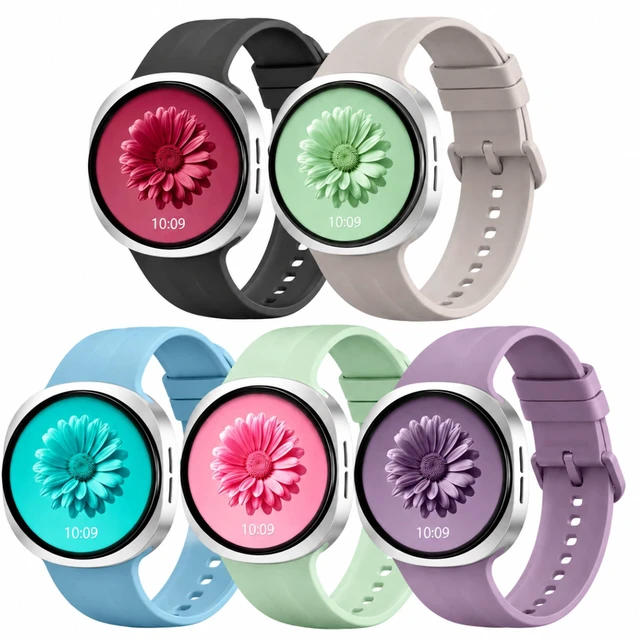Main image of Silicone Compatible with Samsung Galaxy Watch 9/8 Band 40mm 44mm 5 Pack Soft Adjustable Sport Waterproof Wristband Replacement Strap for Galaxy Watch 9/8 40mm 44mm & 8 Classic 46mm Men Women