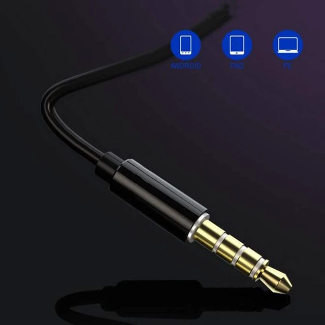Alt view image 5 of 7 - Single Earphone One Side Earplugs with Microphone 3.5mm Plug Single Earbud Stereo Sound Reinforced Cord Compatible with Smartphone MP3,Radio