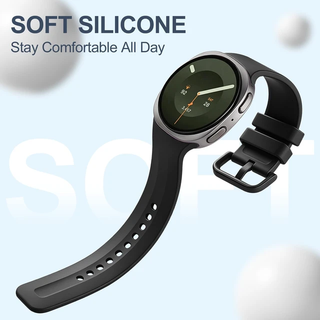 Alt view image 2 of 7 - Silicone Compatible with Samsung Galaxy Watch 9/8 Band 40mm 44mm 5 Pack Soft Adjustable Sport Waterproof Wristband Replacement Strap for Galaxy Watch 9/8 40mm 44mm & 8 Classic 46mm Men Women