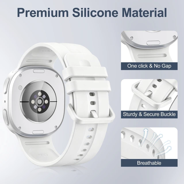Alt view image 3 of 7 - Silicone Compatible with Samsung Galaxy Watch 9/8 Band 40mm 44mm 5 Pack Soft Adjustable Sport Waterproof Wristband Replacement Strap for Galaxy Watch 9/8 40mm 44mm & 8 Classic 46mm Men Women