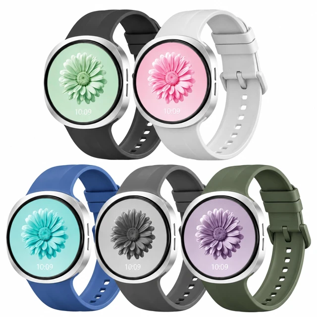 Main image of Silicone Compatible with Samsung Galaxy Watch 9/8 Band 40mm 44mm 5 Pack Soft Adjustable Sport Waterproof Wristband Replacement Strap for Galaxy Watch 9/8 40mm 44mm & 8 Classic 46mm Men Women
