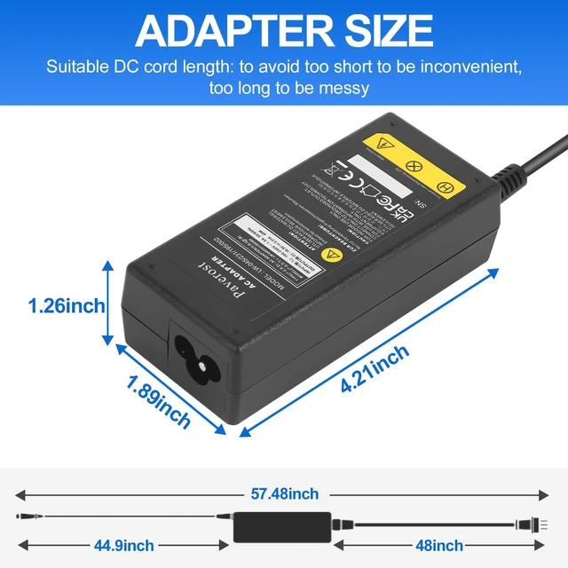 Alt view image 5 of 7 - Laptop Charger 45W Power Cord: Replacement for HP Pavilion Charger Model 741727-001 AC Adapter - 45W 19.5V 2.31A for HP Stream 14 15 11 13 Computer Power Supply
