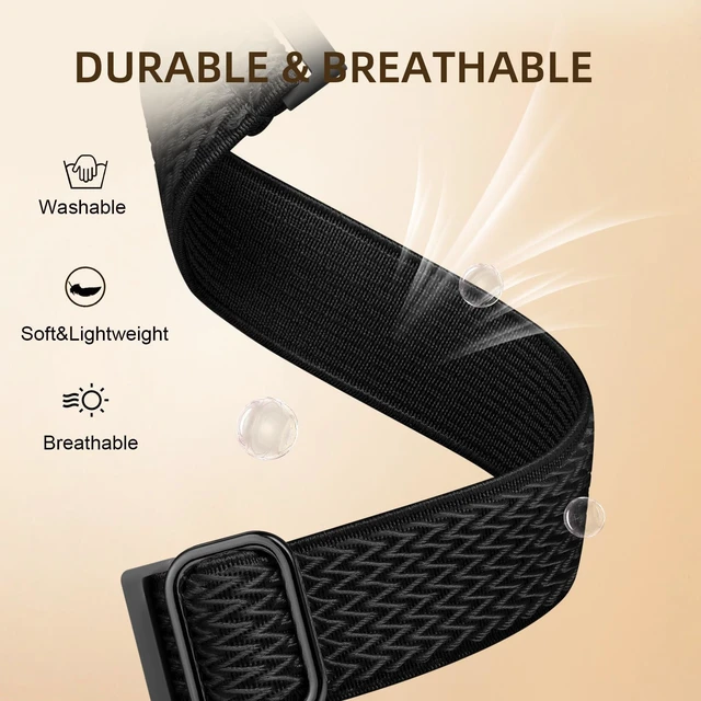 Alt view image 3 of 7 - IDW26 Smart Watch Bands, Compatible for Cillso IDW26, LODIMEKE IDW26,Vibeat IDW26, TOOBUR IDW26 Nylon Stretch Watch Strap Fabric Breathable Adjustable Wristband